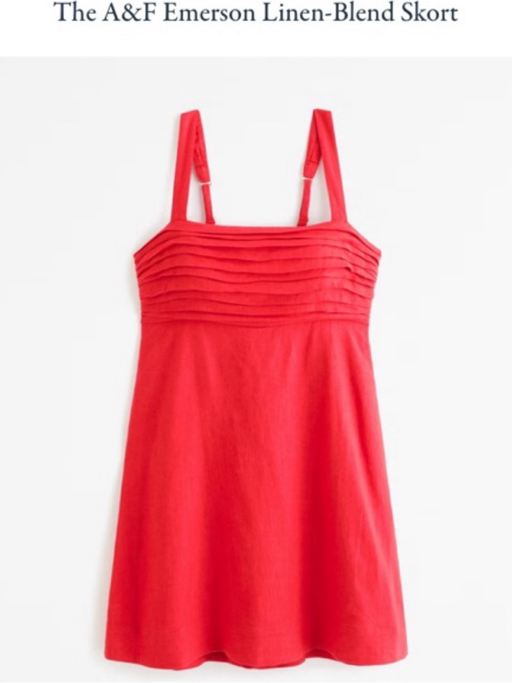 Abercrombie & Fitch Red Linen-Blend Mini Dress